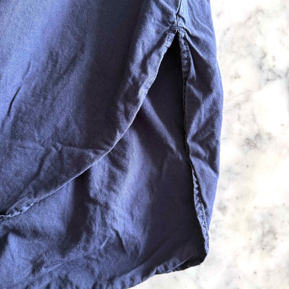 Maeve Anthropologie Bennet Buttondown Oxford Oversized Shirt Women's 1X Navy - Picture 6 of 8